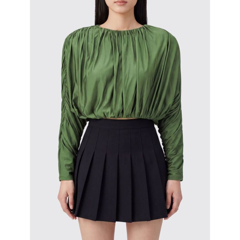 Self-Portrait Women Draped Cropped Long-Sleeved Jersey Top Self-Portrait